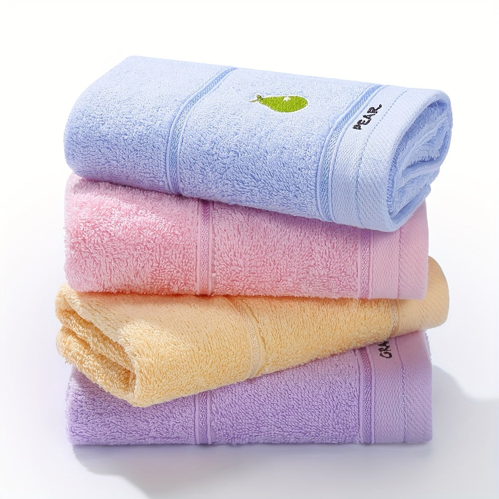 4-Pack Fruit Embroidered Hand Towels Super Soft Knit 400gsm for Daily Use
