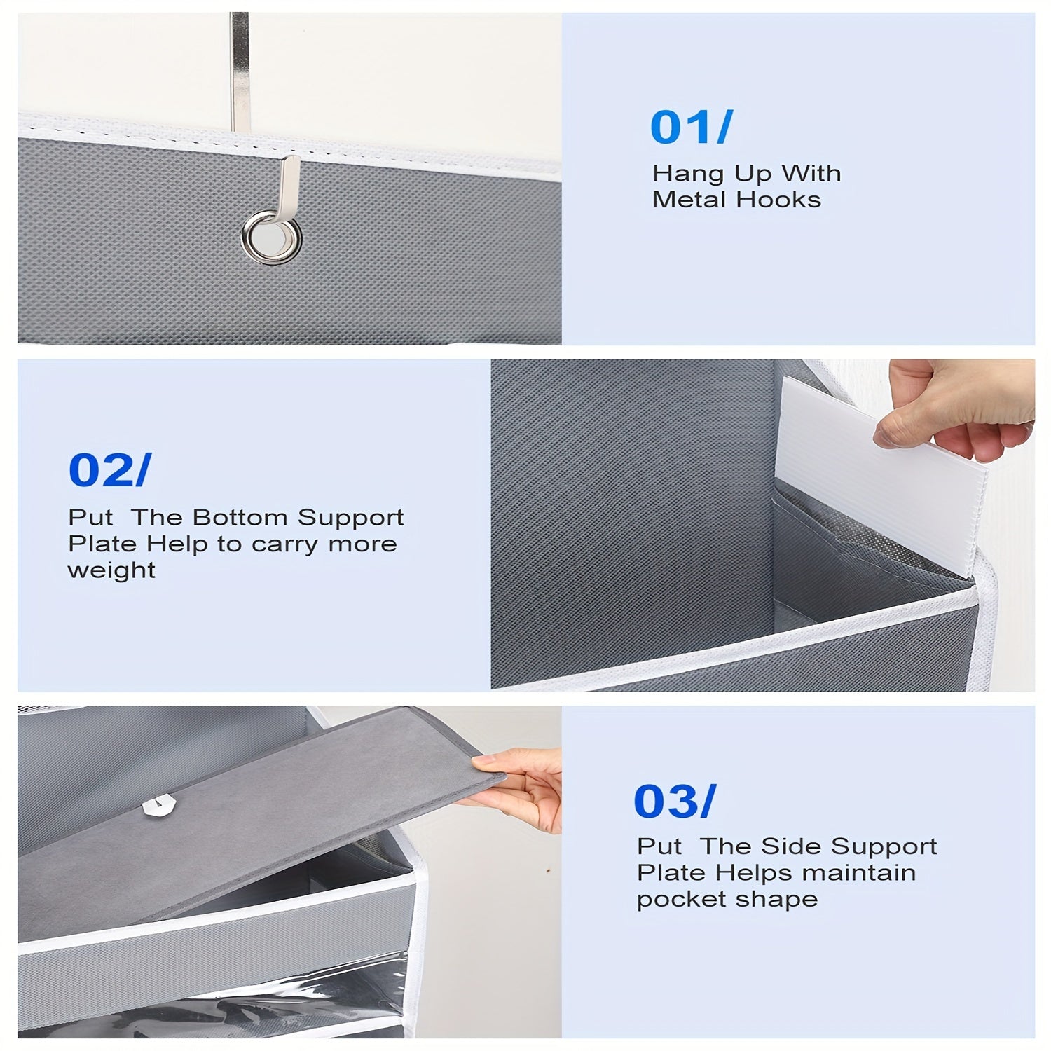 Over-the-Door Organizer with 7 Large Pockets and Clear Window for Bedroom Bathroom Storage