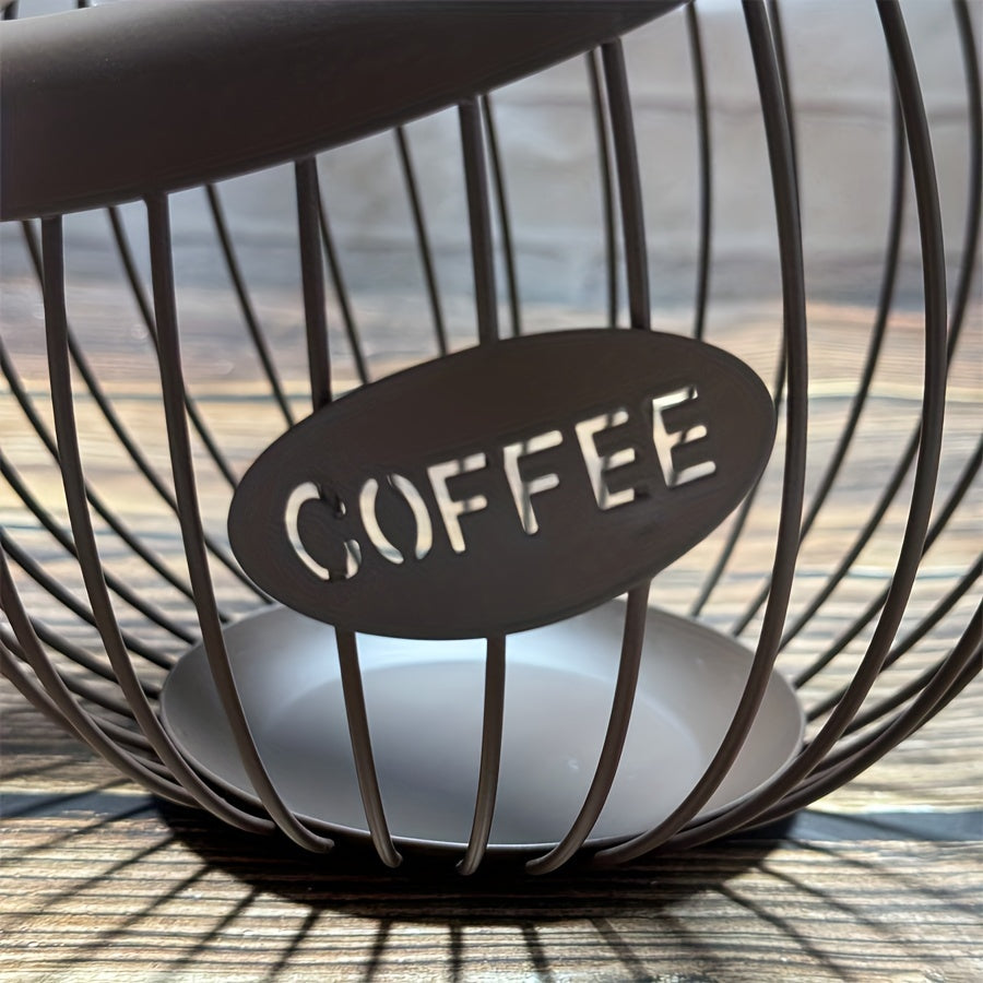Slanted Iron Coffee Capsule Basket for Organizing and Decor in Living Room