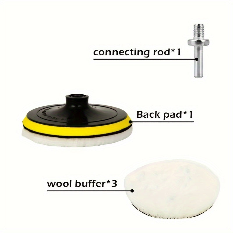 5pcs Car Polishing Pad Set Wool Wheel Paint Care Waxing 7.62cm