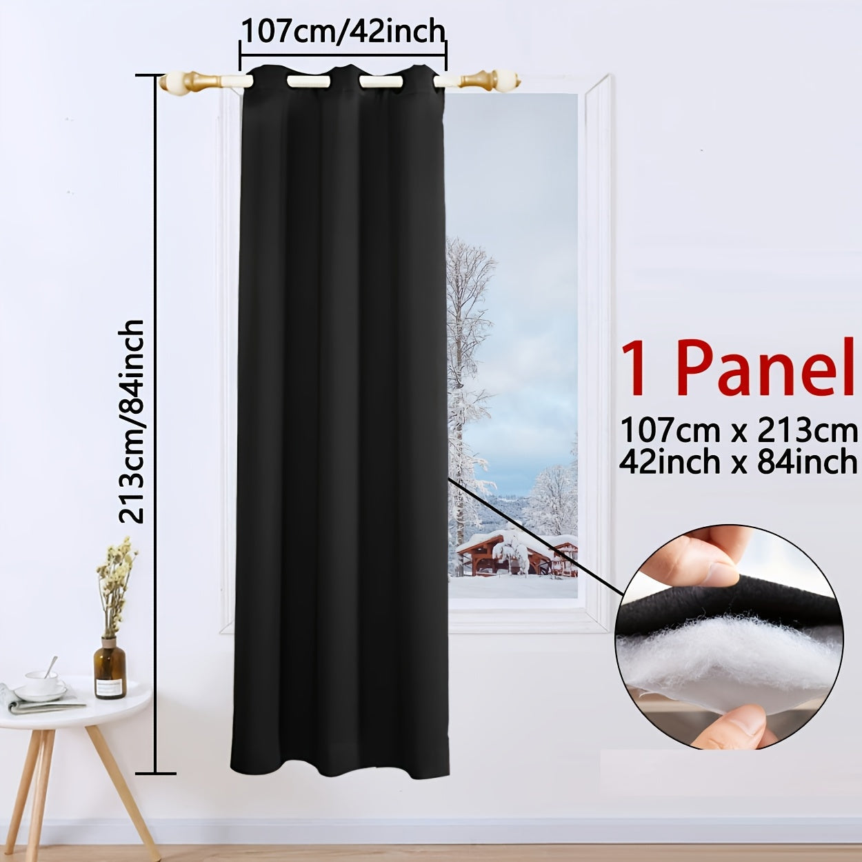 Qorong'i Grommet Qopqog'i 100% Polyester Termal Izolyatsiya uchun Yotoqxona va Mehmonxona