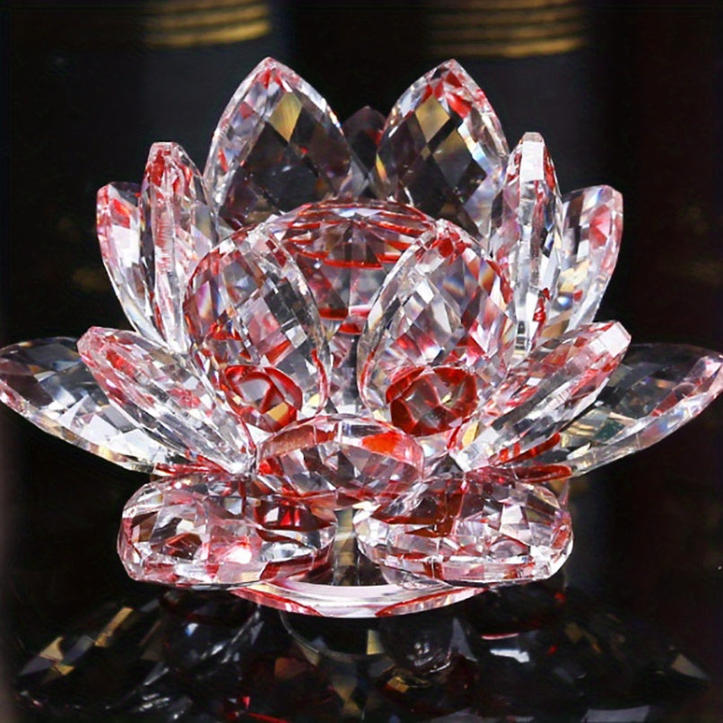 Crystal Lotus Ornament for Home Decor Desktop Figurine