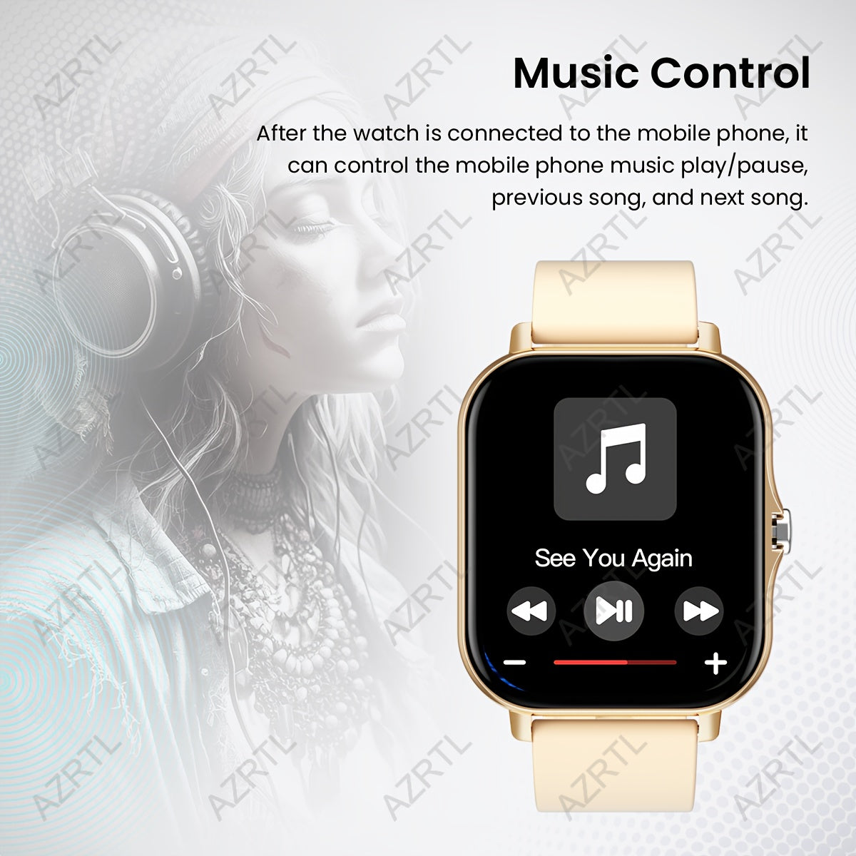 Full Touch Screen Smartwatch with Customizable Dial Fitness Tracker Music Player Multiple Sports Modes