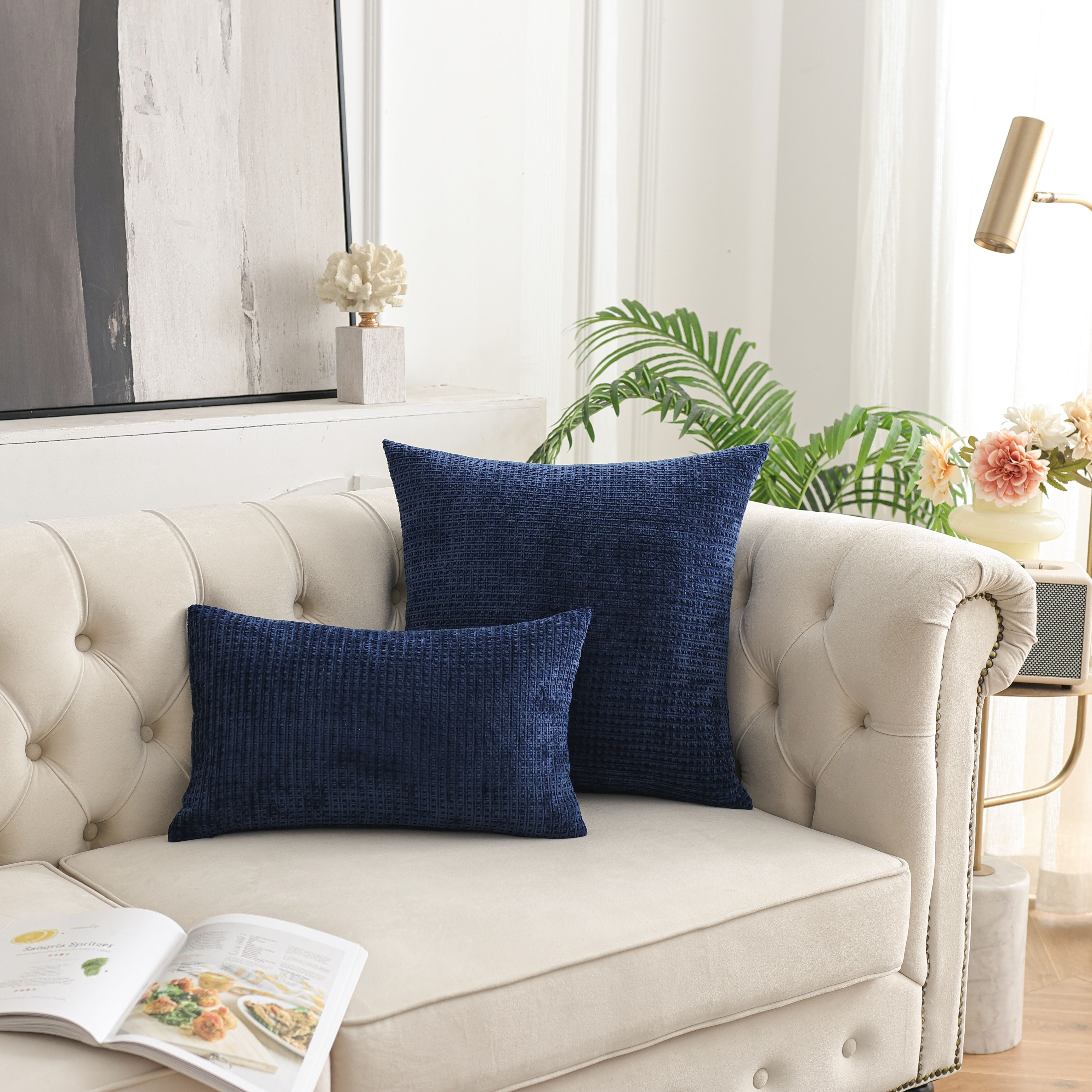 Plaid Velvet Pillowcase Geometric Pattern Soft Cushion Cover for Sofa Bed Bedroom