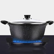 Large Capacity Cast Iron Soup Pot with Non-Stick Coating and Lid