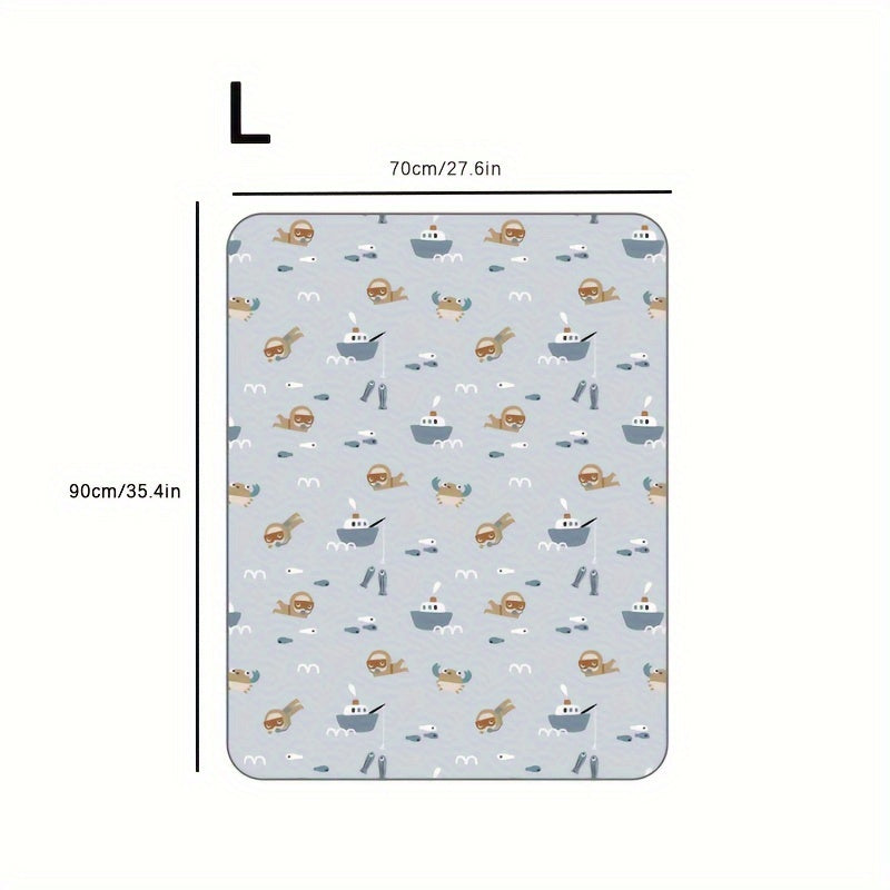 Waterproof Reusable Diaper Changing Pad with Pattern for Babies and Toddlers