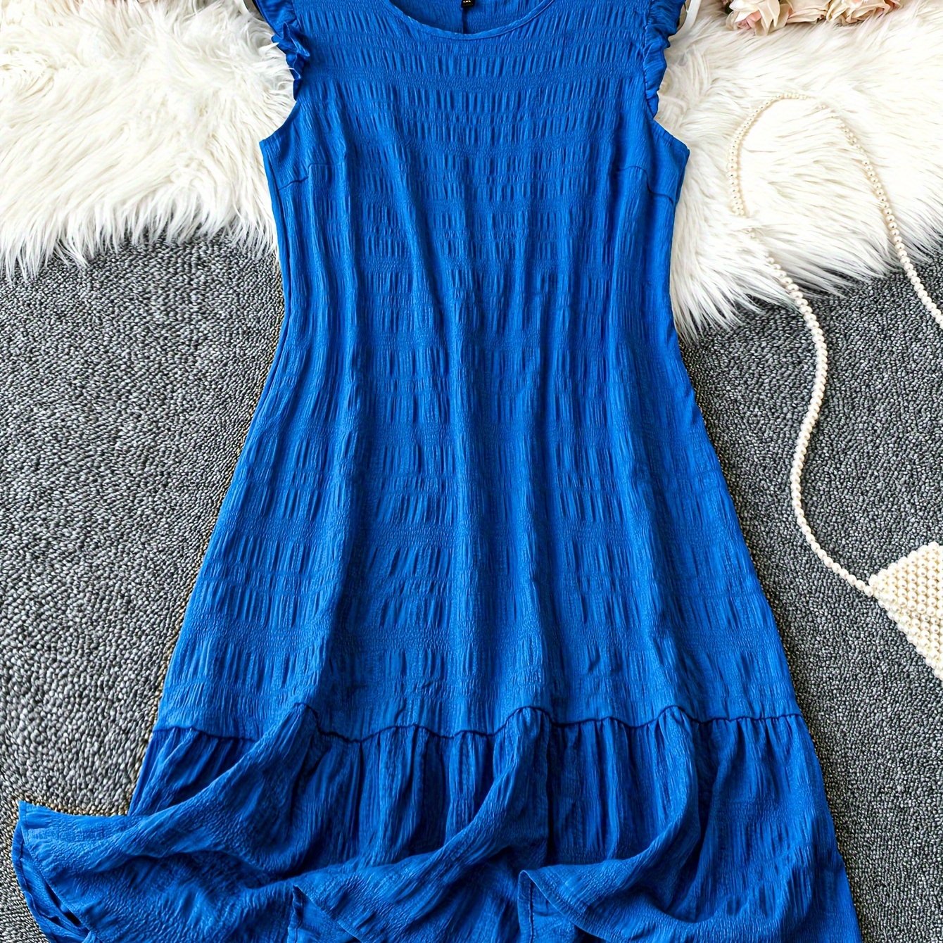 Plus Size Ruffle Hem Tank Dress Sleeveless Casual Summer Dress for Women