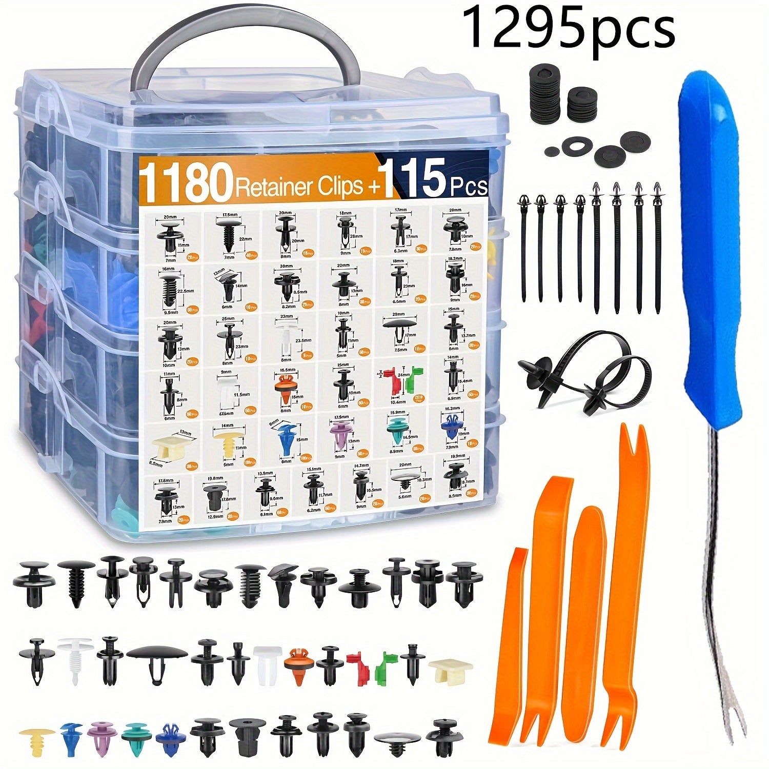 Auto Retainer Clips and Fasteners Set Nylon Bumper Fender Rivets 36 Sizes