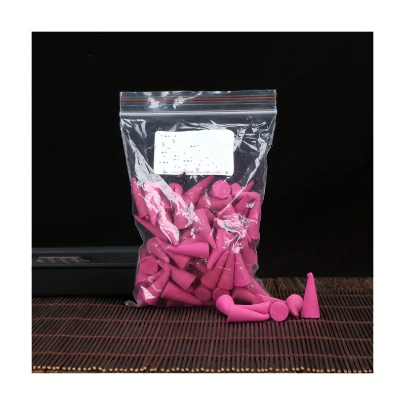 60pcs Aromatherapy Incense Cones Sandalwood Rose Lemon for Meditation Home Gift
