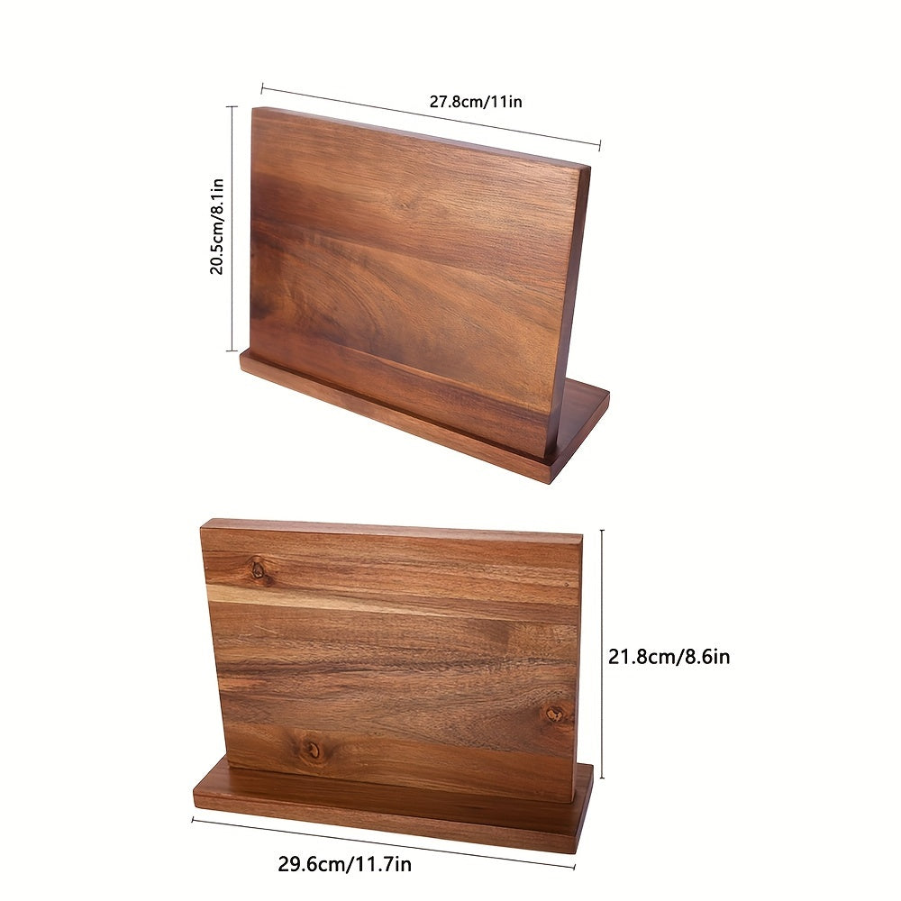Wooden Magnetic Knife Block Holder with Strong Magnets for Kitchen Organization