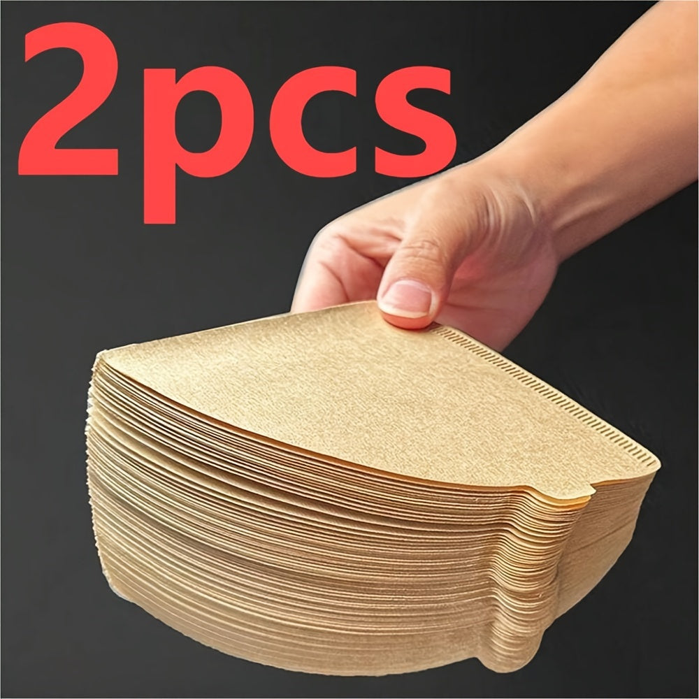 Set of 2 Conical Coffee Filter Papers 200 Sheets Wooden Pulp for Drip Coffee
