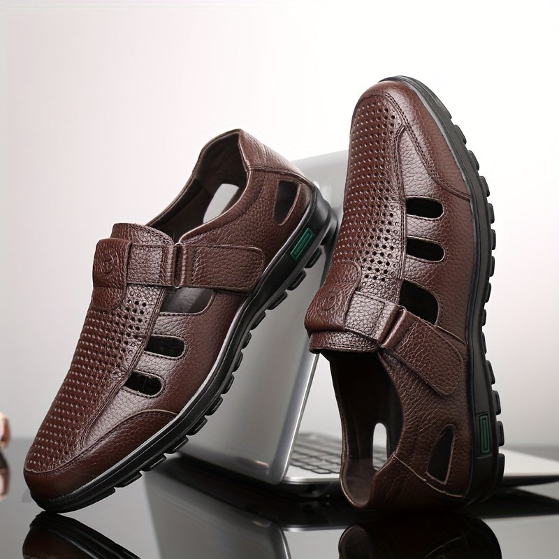 Men's Casual Leather Shoes Lightweight Breathable Non-Slip Office Wear