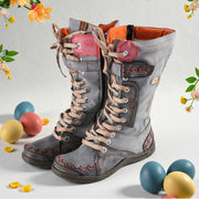 Women’s Fleece Winter Boots Hand-Stitched Color-Blocking Slip-Resistant Durable