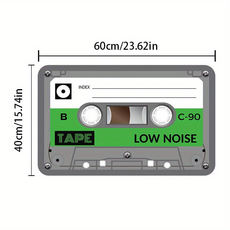 Retro Kasseta Lenta Ilhomlangan Eski Mat - Yorqin, Sirpanmas va Dog'ga Bardoshli Oshxona Gilami Uy Dizayni, Kirish Joyi va Esik Oldi Uchun