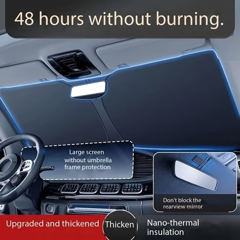 Universal Car Sunshade Double-Circle Sun Visor for Front Windshield Heat UV Protection