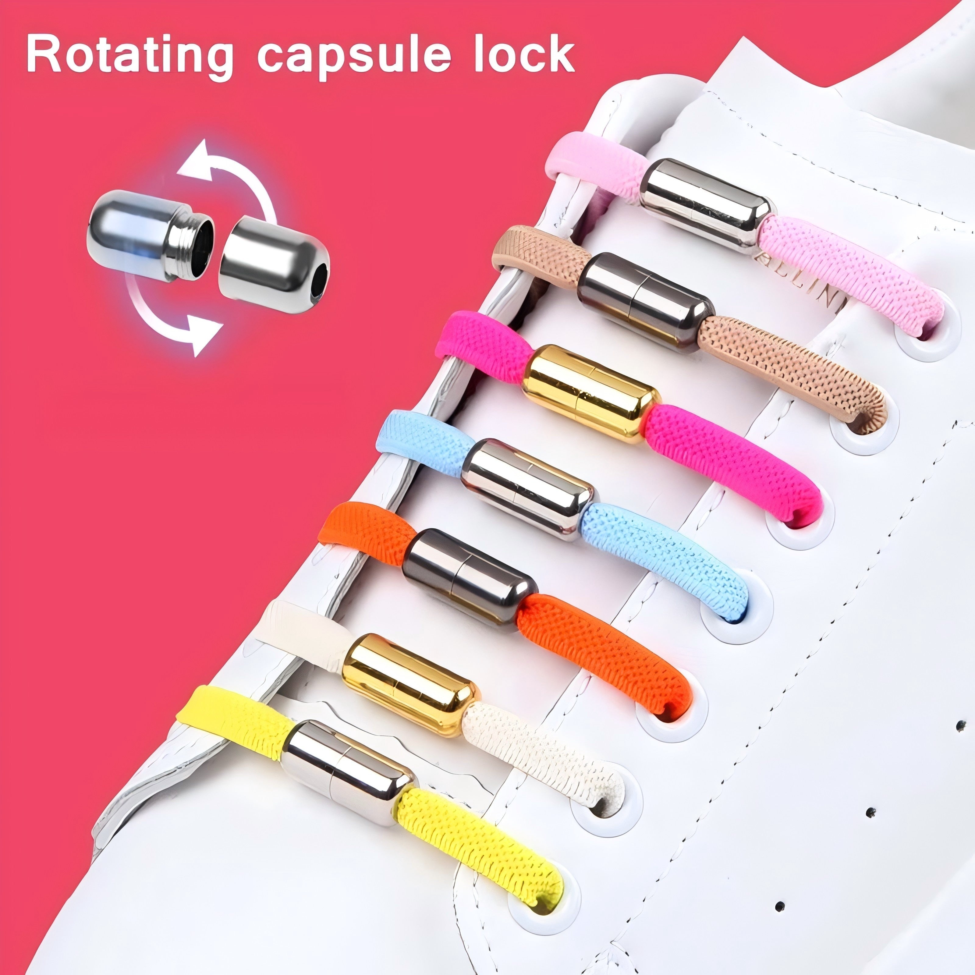 Unisex No-Tie Elastic Shoelaces Durable Polyester Spandex Sneaker Laces