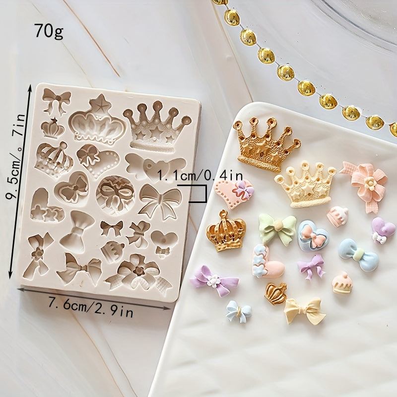 Kawaii Crown Chocolate Mold Silicone for Candies Fondants and Biscuits