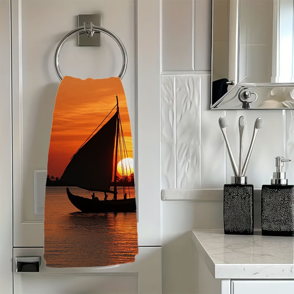 Set of 2 Soft Kitchen Towels Coastal Decor Absorbent 40x60 cm