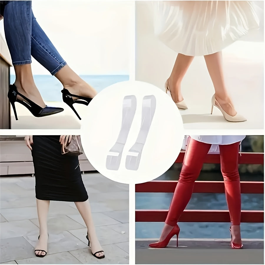 Women Transparent Silicone Heel Protectors Non-Slip Comfort Straps