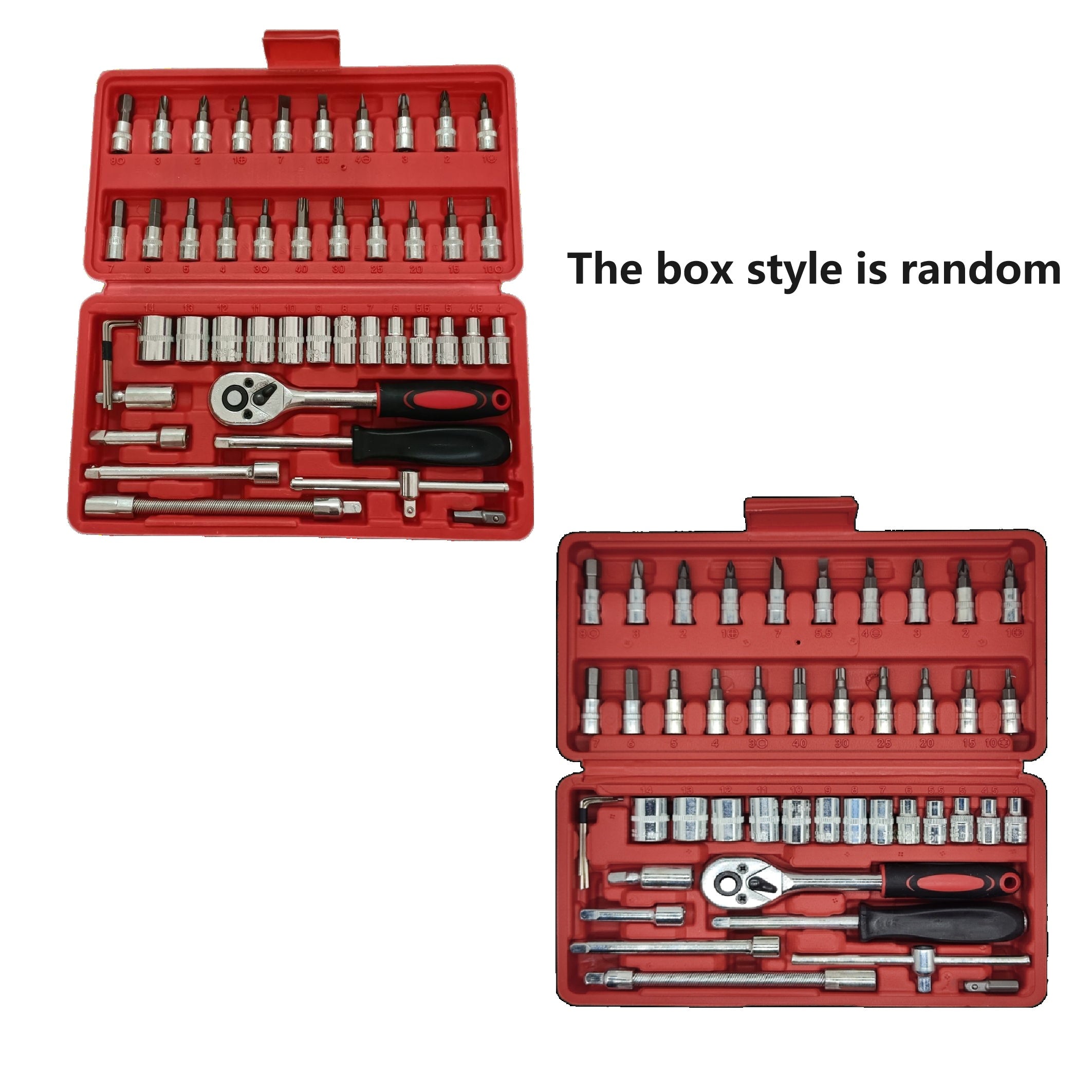 Universal Car and Bicycle Repair Tool Set 46/216 Pieces with Sockets and Drive