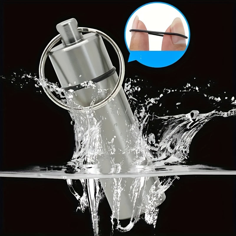 Portable Waterproof Stainless Steel Medicine Bottle With Pillbox and Sealed Cylinder