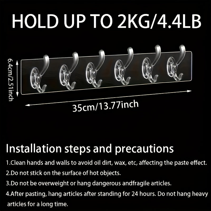 Ganchos adhesivos transparentes impermeables para montaje en pared en baño y dormitorio