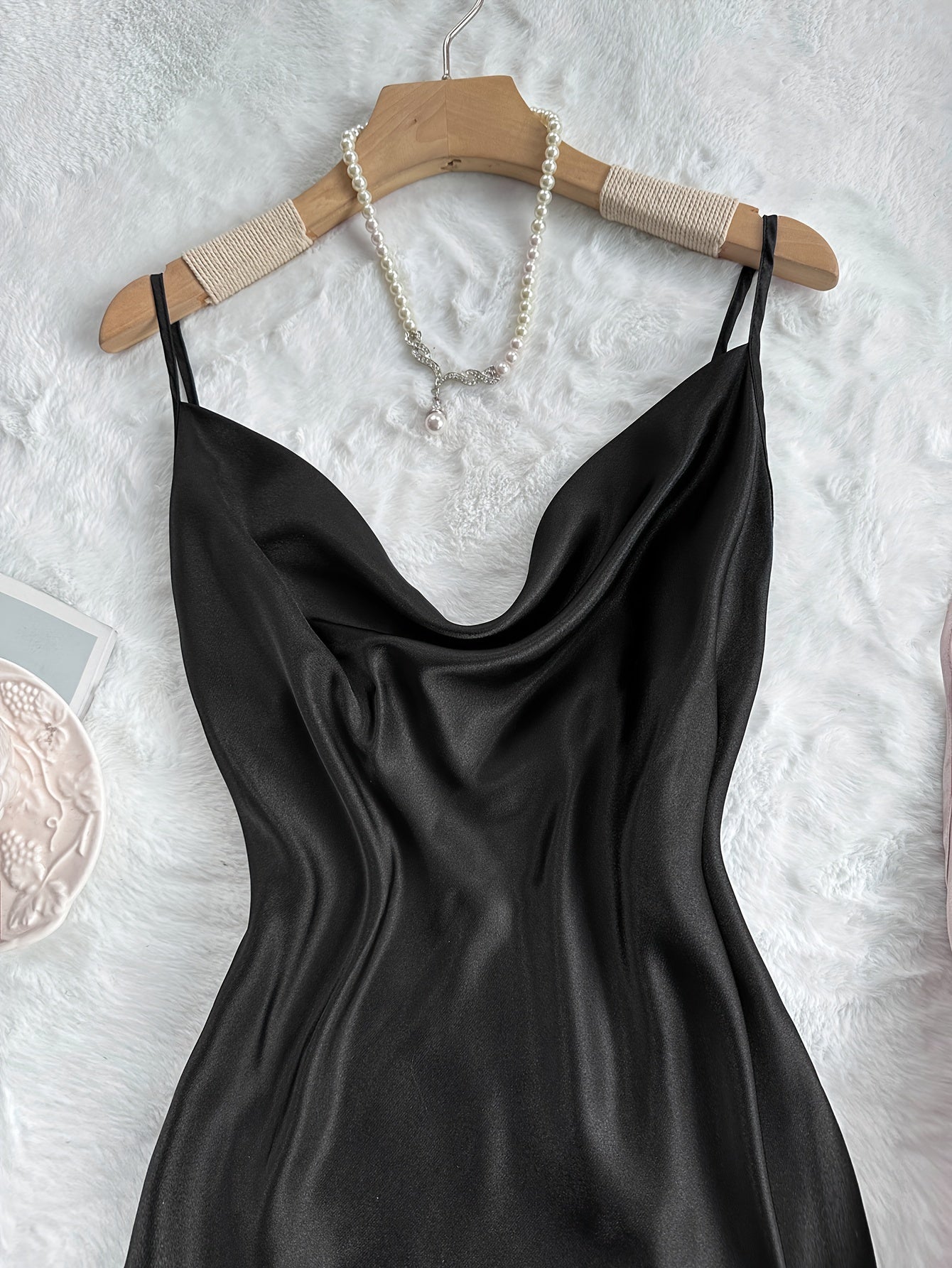 Women's Satin Pajama Set 2 Pieces Solid Color Summer Nightwear Backless Cami Top Shorts