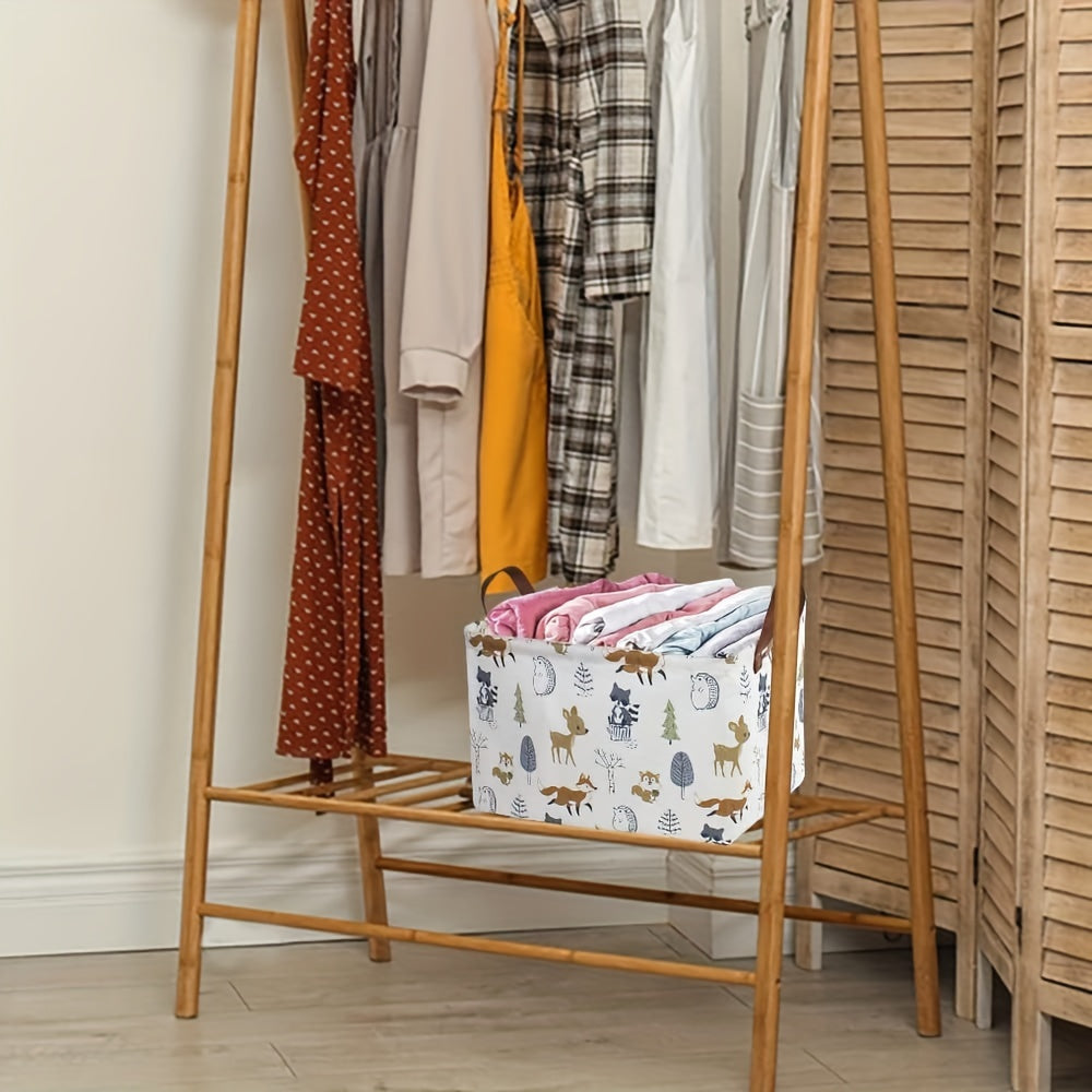 Rectangular Foldable Storage Basket for Books Laundry and Gift Use