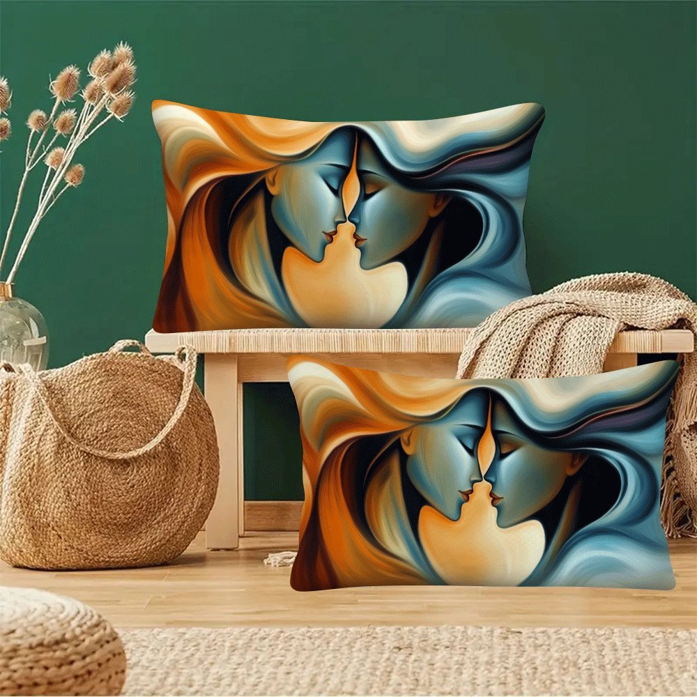 Square Cushion Covers Set of 2 50.8x30.48cm Outdoor Indoor Easy Clean Zip Closure