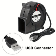 Ventilador compacto de enfriamiento USB 5V con motor sin escobillas y soporte de montaje