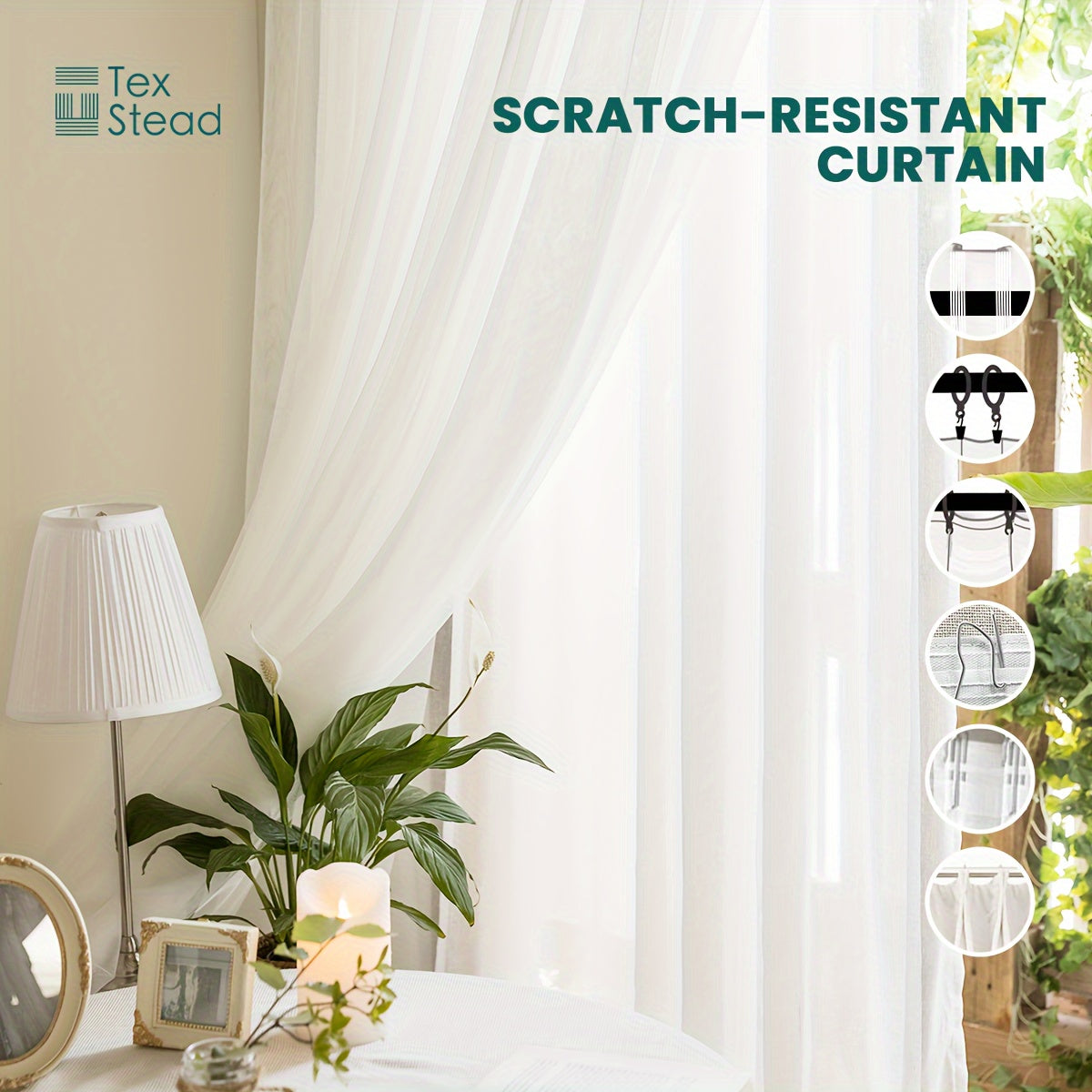 Yumshoq oq shaxsiylik pardalari to'plami yotoq xonasi va mehmonxona uchun, yoritishni sozlash