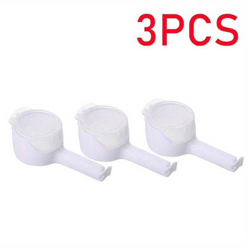 1, 2, 3, 4 yoki 5 ta ko'p maqsadli plastik oziq-ovqat sumkasi muhrlash kliplari, turli ranglarda, don saqlash uchun namlikdan himoyalovchi tarqatish nozzle bilan