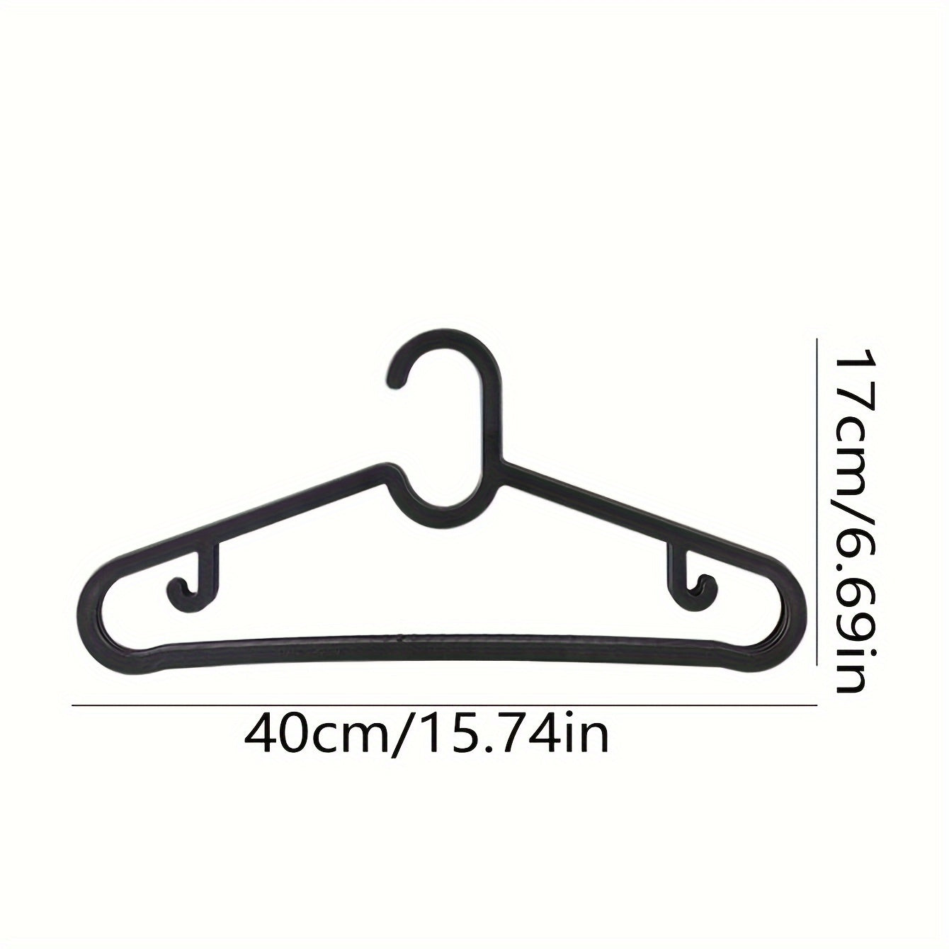 Set of 5 Plastic Space-Saving Clothes Hangers for Home or Dorm