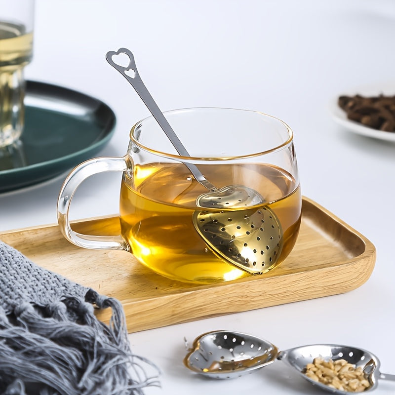 Set of 3 Heart-Shaped Stainless Steel Tea Infusers for Loose Leaf Tea and Spices