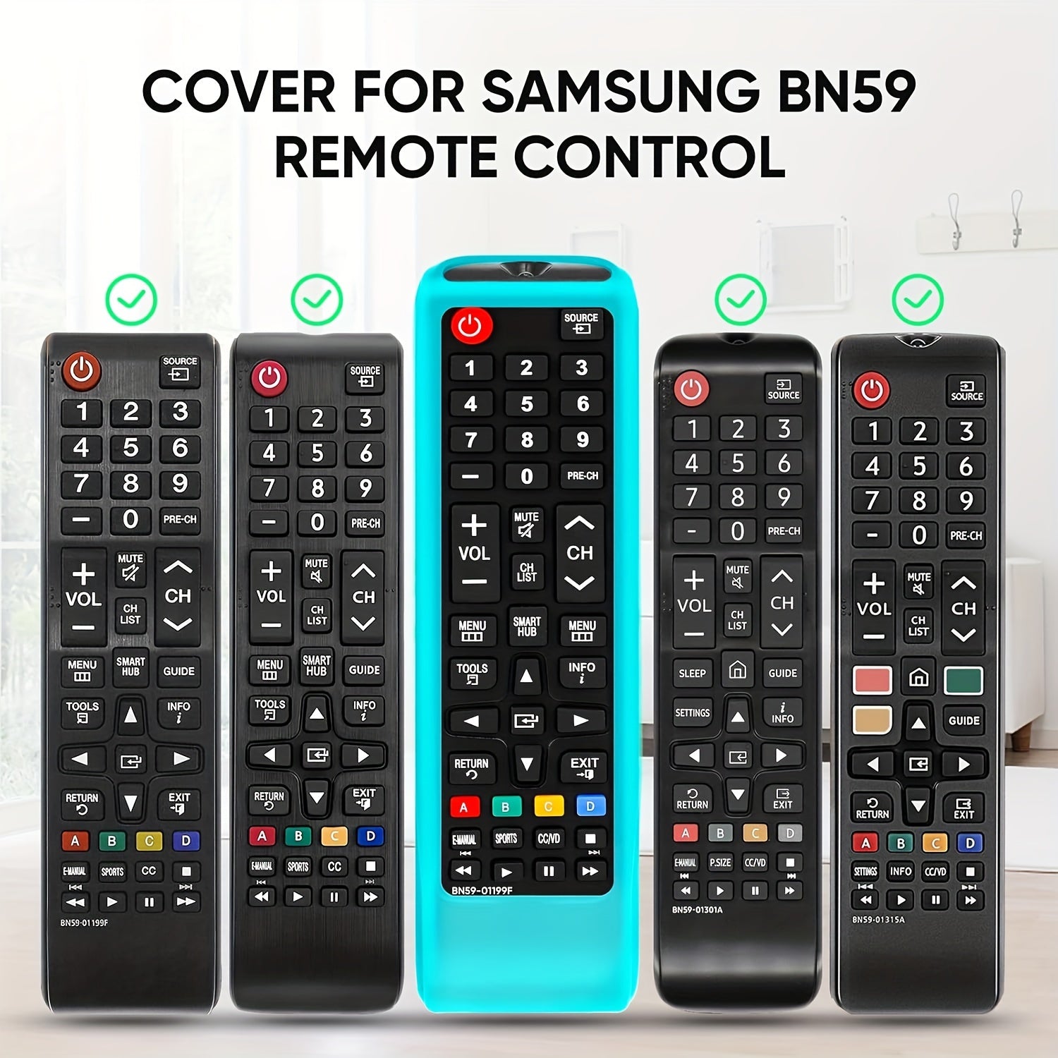 Silicone Remote Control Cover for Samsung Smart TV Shockproof Dustproof with Lanyard and Glowing Button