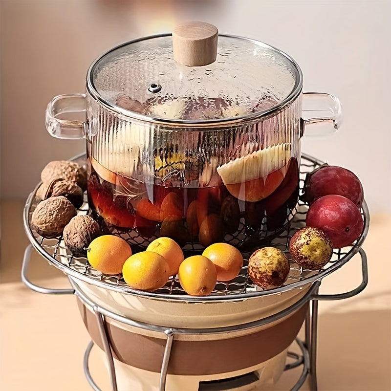 Shisha souspana, qopqog' bilan 1550ml, yuqori haroratga chidamli shaffof shisha, plita, mikroto'lqinli pech uchun xavfsiz