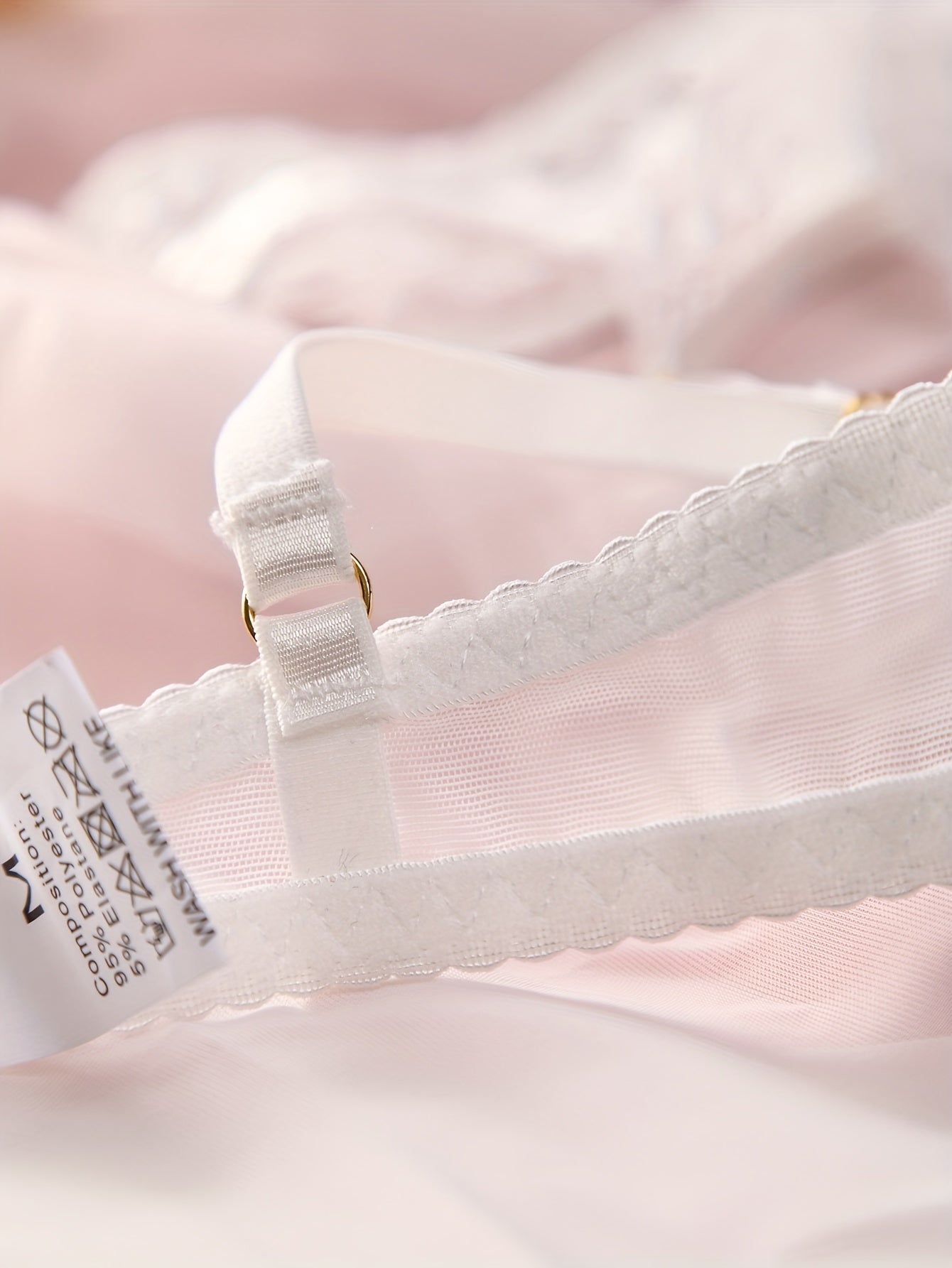 Women's Lace Seductive Lingerie Set with Adjustable Straps and Floral Design