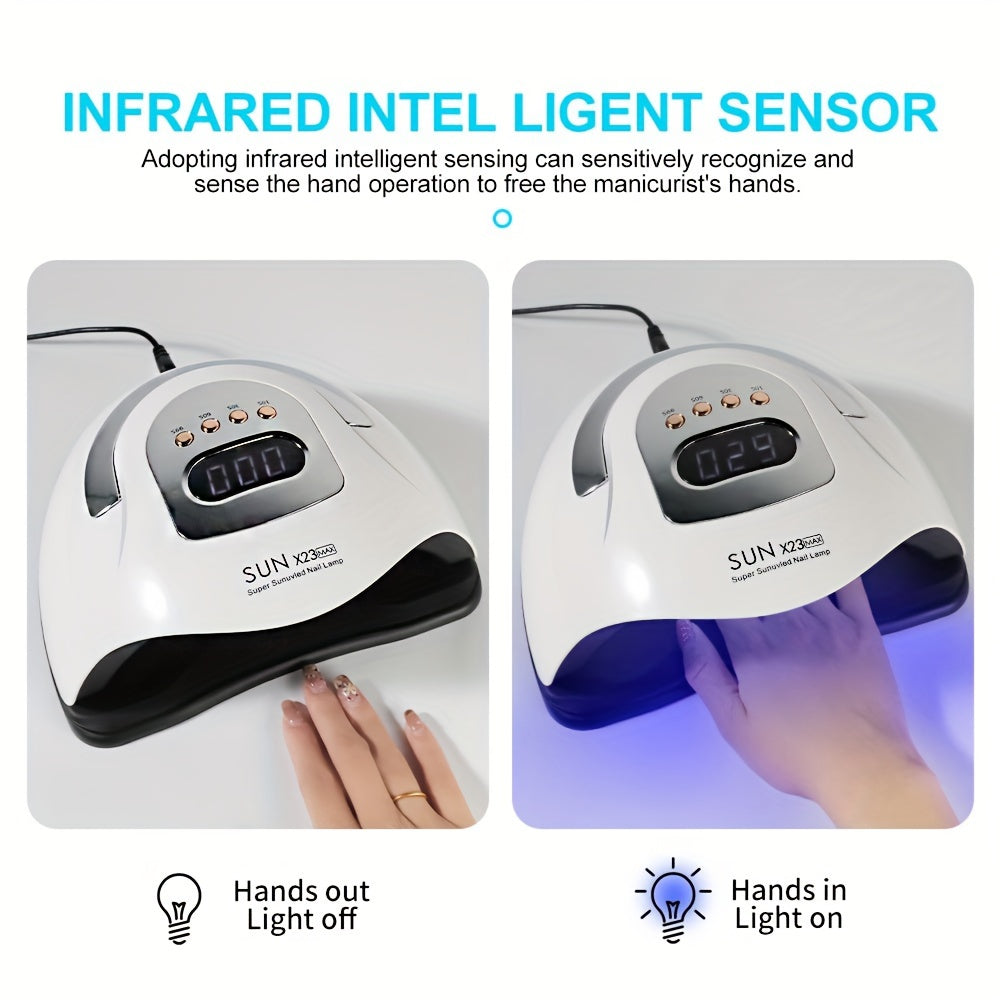 Высокопроизводительная LED-лампа для ногтей для салона и дома, быстрое высыхание с четырьмя таймерами