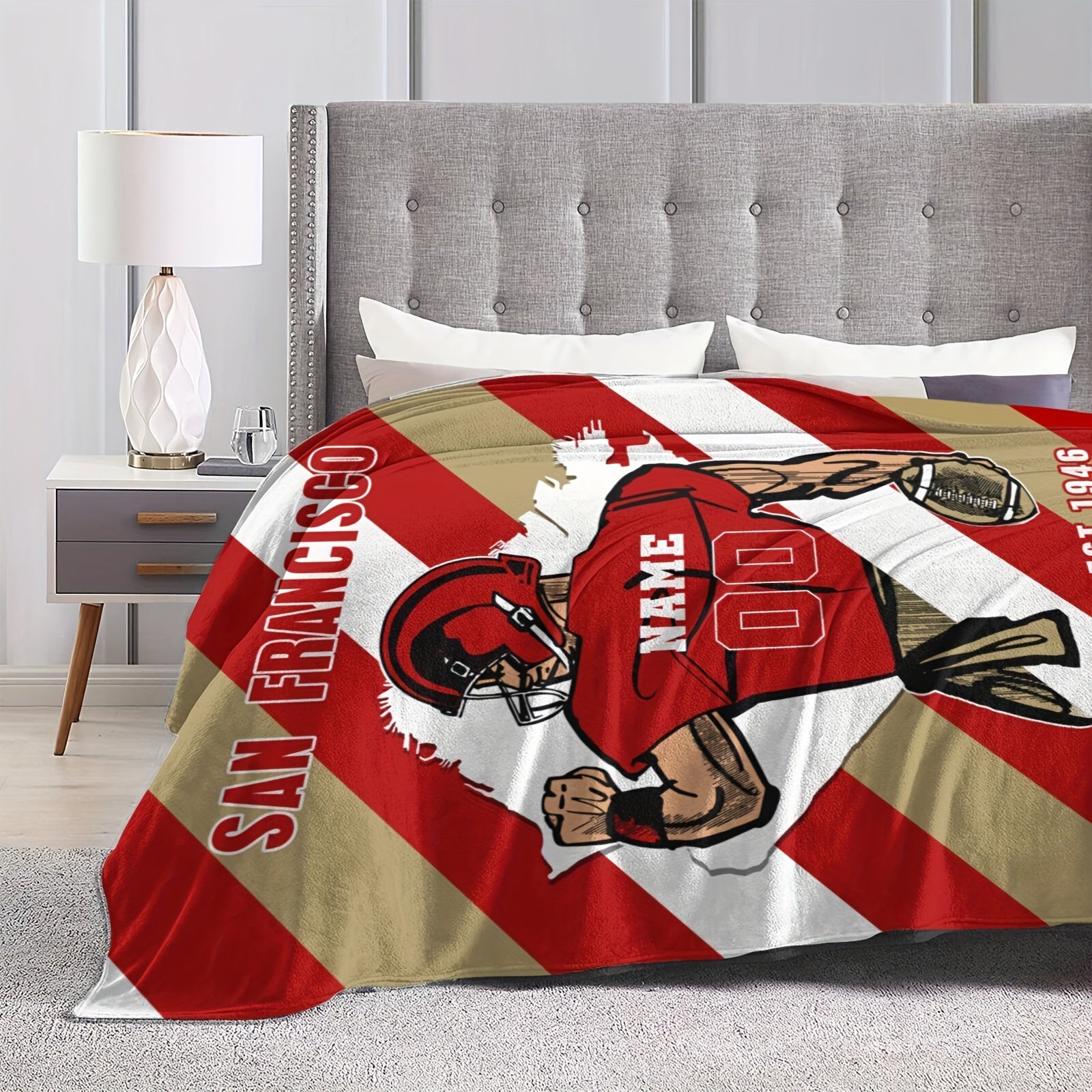 Personalized San Francisco Throw Blanket with Custom Name for Home Decor and Gifts