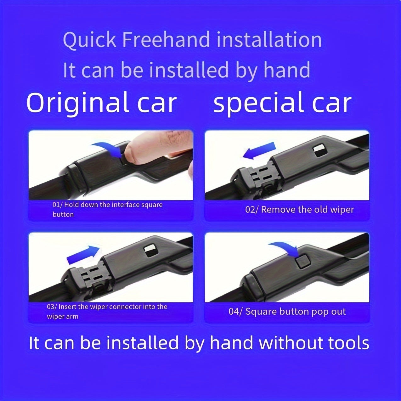 Front Windshield Wiper Blades for Sedan Rear Window Brush Accessories