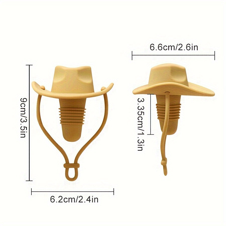 Silicone Cowboy Hat Bottle Sealer for Spirits and Holiday Celebrations
