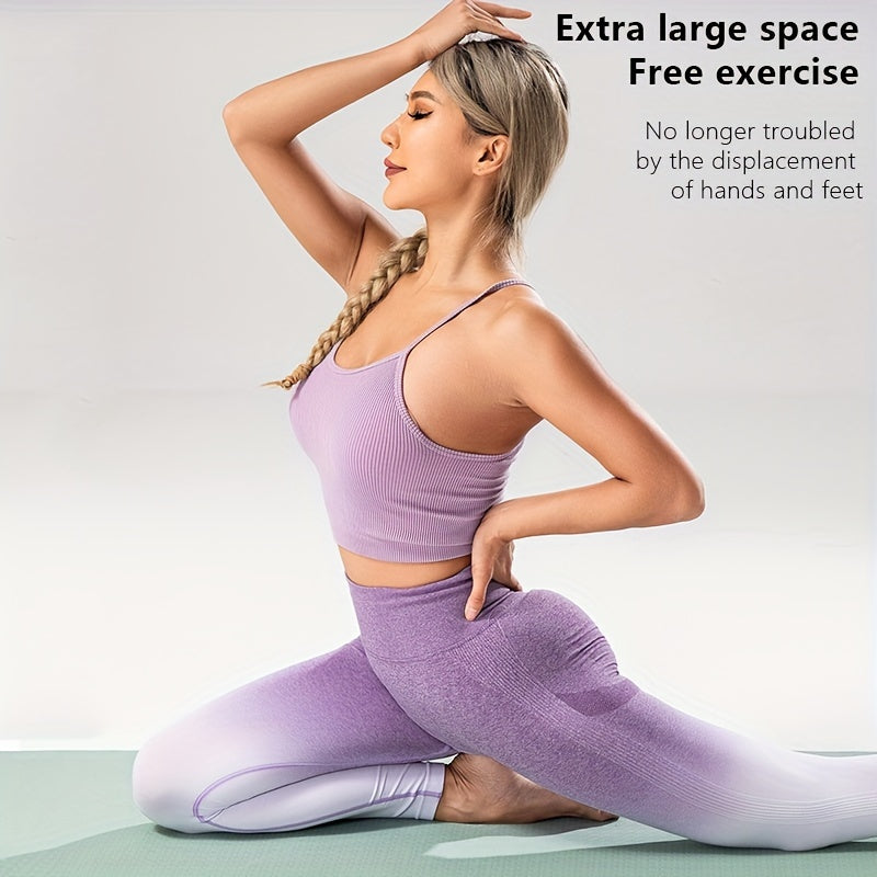 EVA esterilla de yoga camuflaje antideslizante, absorbente de sudor, resistente a golpes, ligera, azul y púrpura