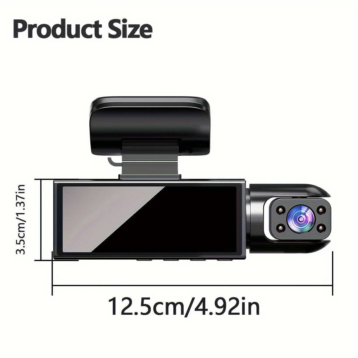 Car Dash Cam Dual Front and Inside 1080P Night Vision Loop Recording