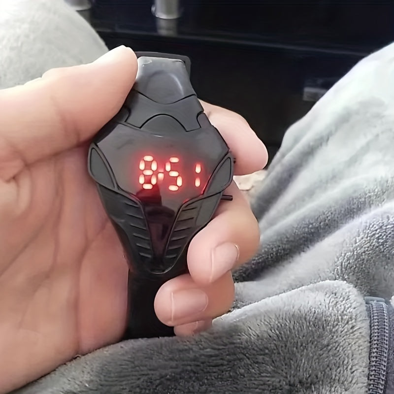 Men's Digital Sports Watch Waterproof 30m Silicone Band Heart Rate Stopwatch Black Purple