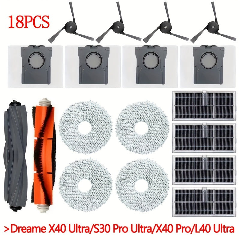 Dreame robot tozalagichlariga mos keladigan ushbu to'plam asosiy yon cho'tkalar, mopa padlar, mato, HEPA filtr sumkalari va boshqa zaxira qismlarni o'z ichiga oladi.