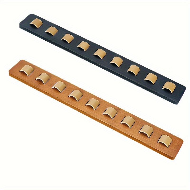 Wall-Mounted Glasses Storage Rack Wooden Display Organizer for Up to 9 Glasses