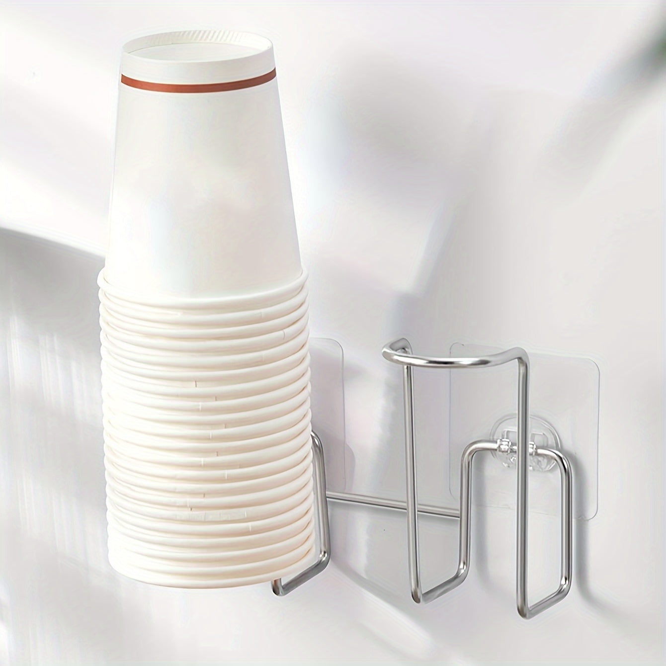 Organizador de tazas de acero inoxidable de montaje en pared para oficina, cocina y hogar