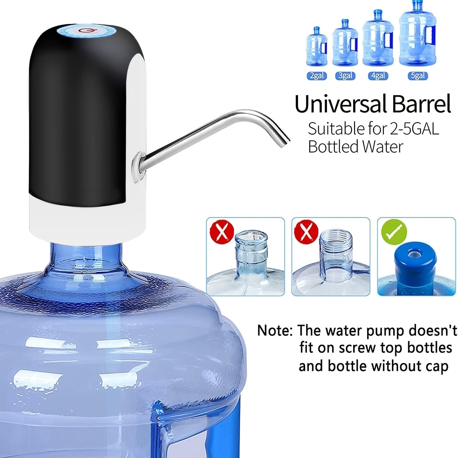 Ofis, uy, oshxona uchun 18.93L shishalar uchun avtomatik sovuq nasos bilan mini suv tarqatuvchi