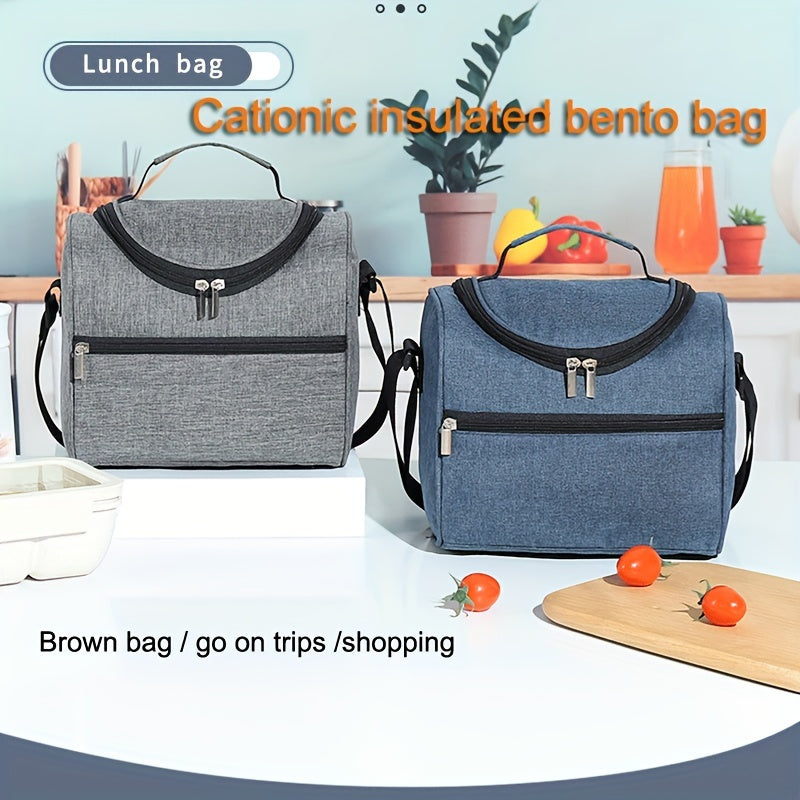 Сумка для обеда из оксфордской ткани с изоляцией - моющаяся в ручном режиме квадратная сумка для обеда с космической тематикой и регулируемым плечевым ремнем, контейнер для еды большого объема для пикников, улучшенная термоизоляция