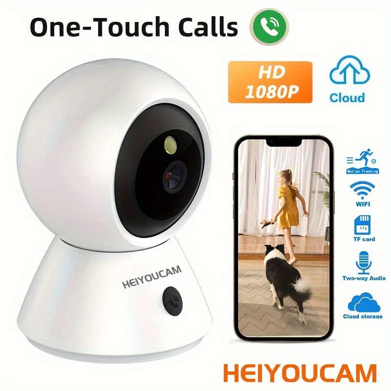 1080P Indoor Security Camera WiFi Pan Tilt Night Vision Motion Alerts Two-Way Audio